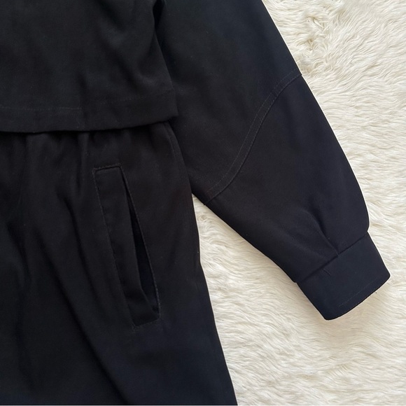 St. John Coat Collection Jacket Hooded Zip Up Gold Buttons Pockets Black Sz S - Picture 6 of 13